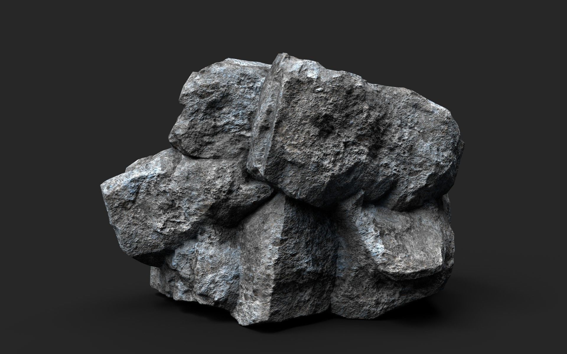 Rock 16-9 Low-poly 3D model_4