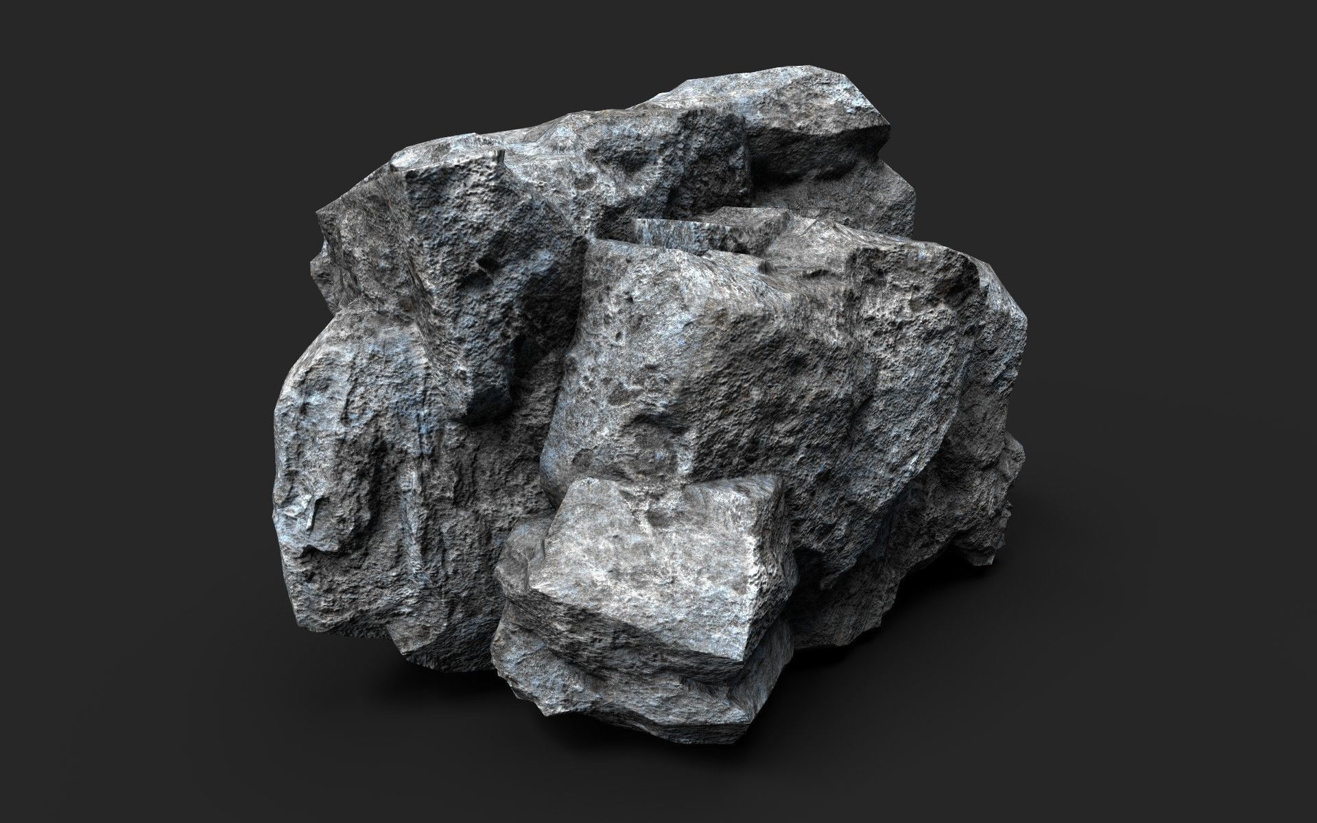Rock 16-9 Low-poly 3D model_6