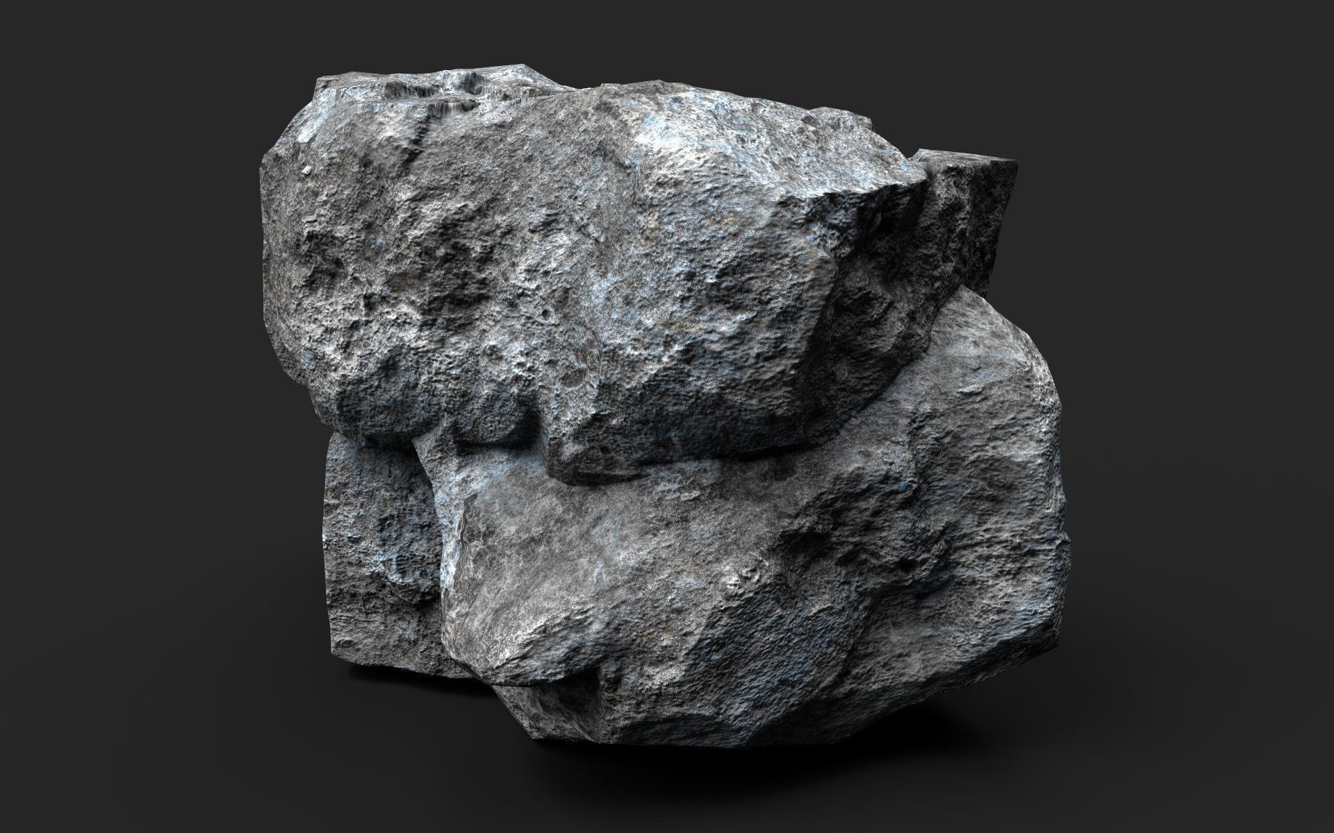 Rock 16-9 Low-poly 3D model_5