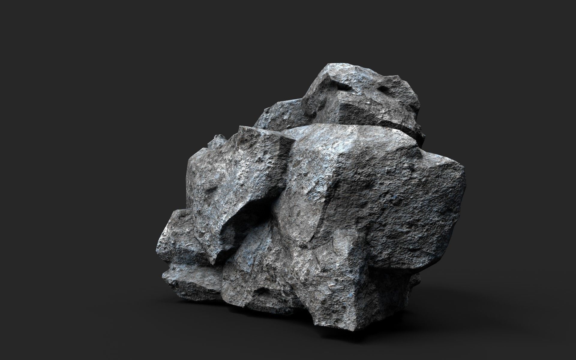 Rock 16-9 Low-poly 3D model_2