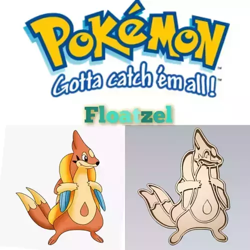 Amazing Pokemon Floatzel Cookie Cutter Stamp Cake Decorating 