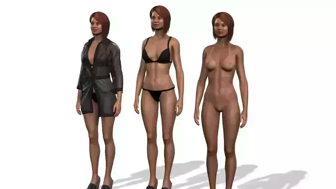 collection 1 woman in bikini 3D model