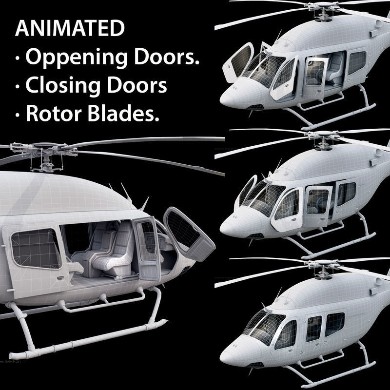 Bell 429 Police Helicopter 3D model_5