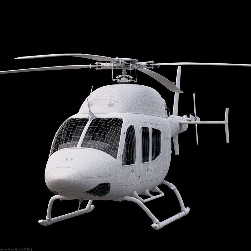 Bell 429 Police Helicopter 3D model_9