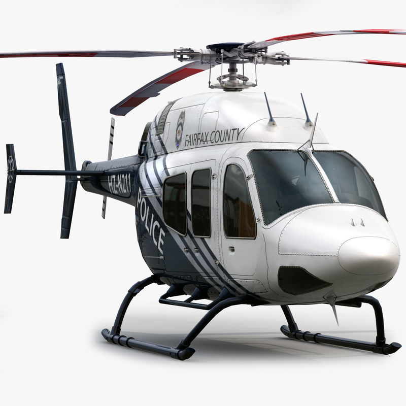Bell 429 Police Helicopter 3D model_4
