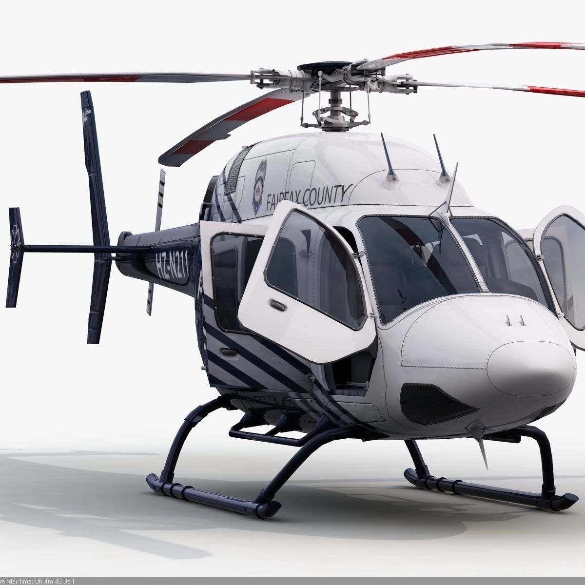 Bell 429 Police Helicopter 3D model_3