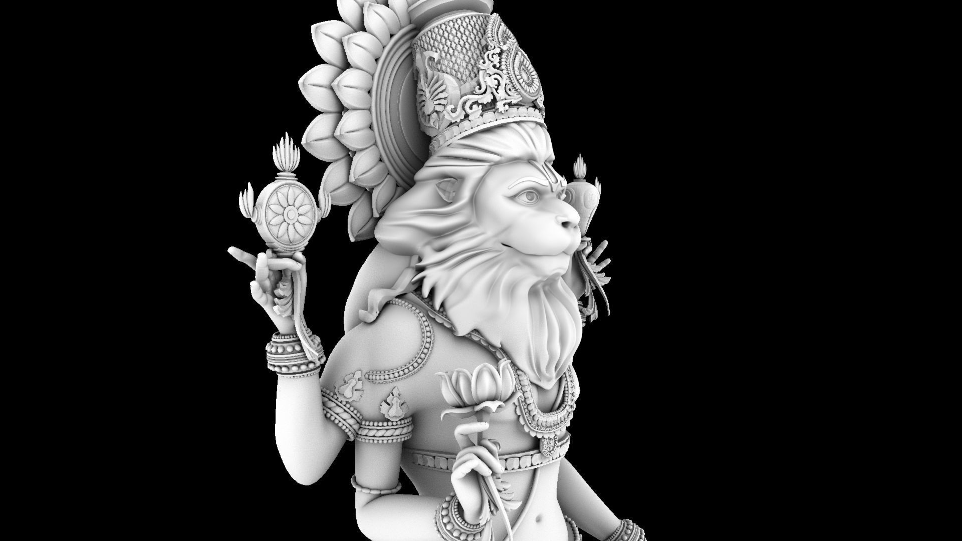 god narasimha 3D model_10
