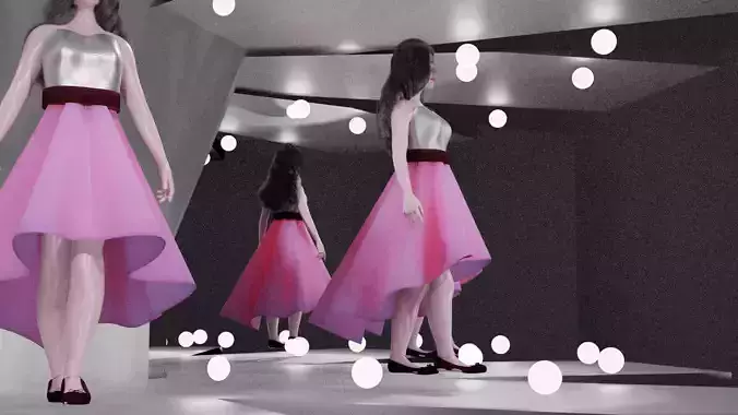 Pink Satin Formal Gown Party Dress