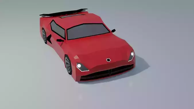 Fast car low poly Low-poly 3D model