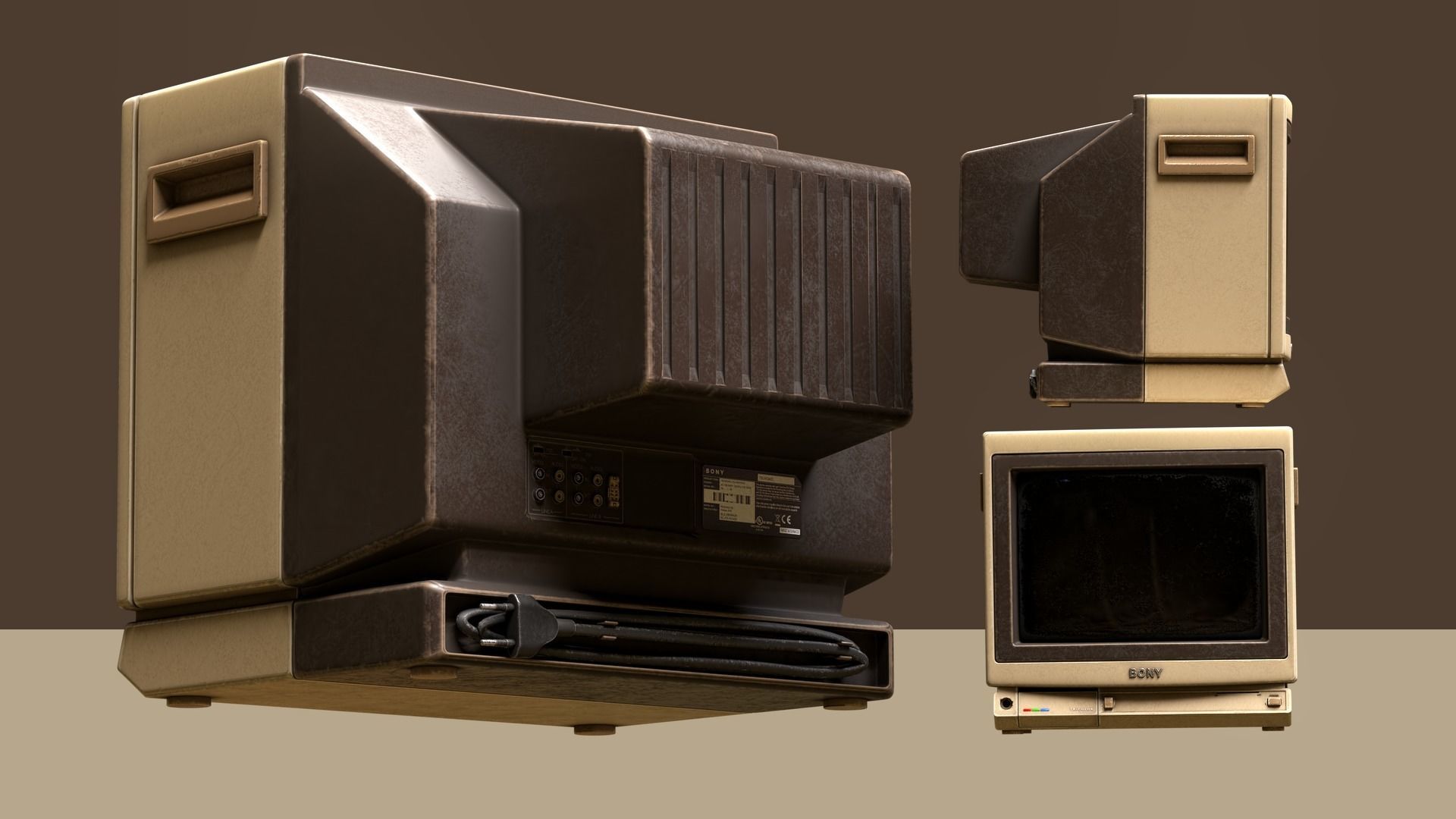 Retro Tv - Bony - Midpoly 3D model_1