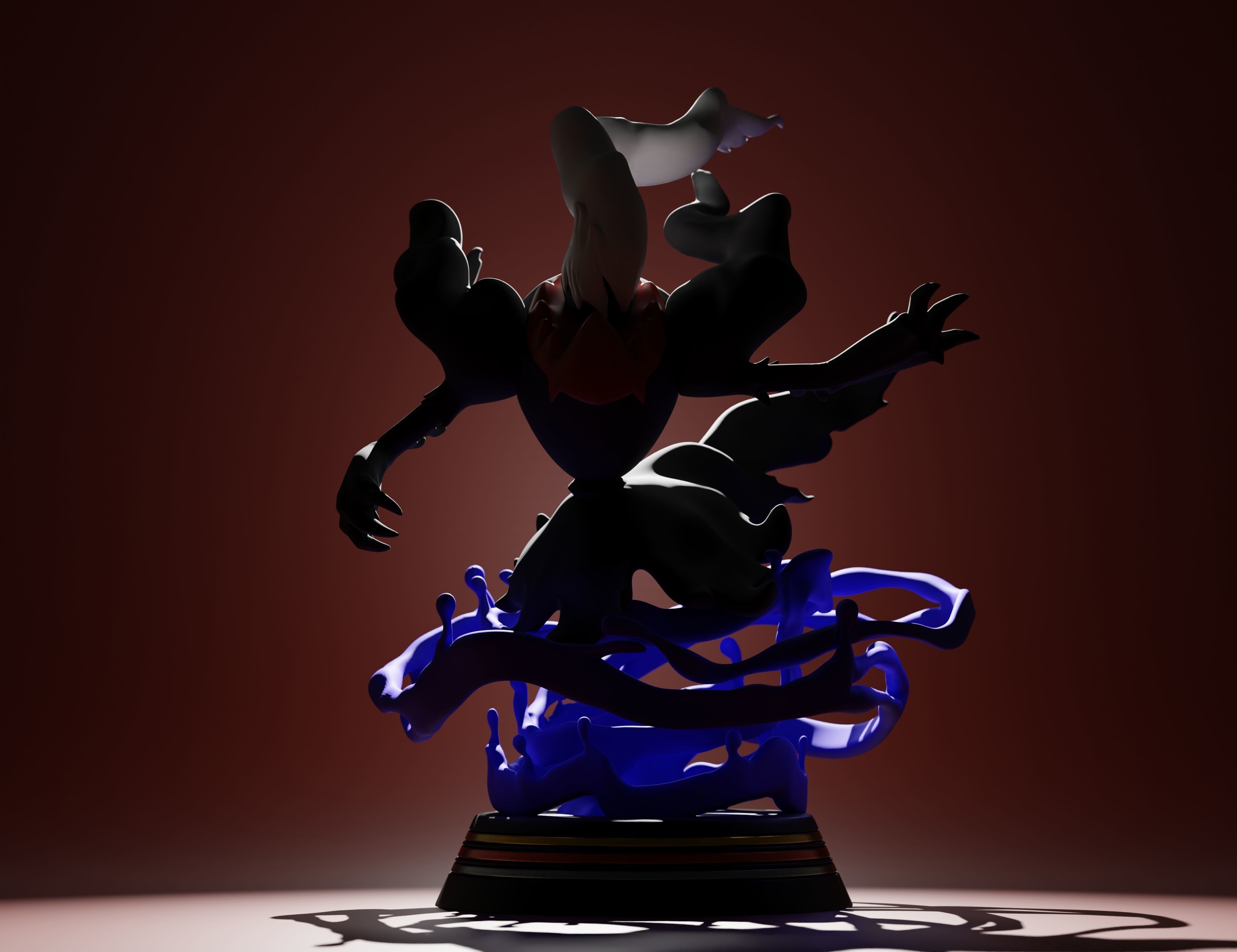 DARKRAI - 3D PRINTABLE POKEMON with cuts and as a whole 3D print model_25