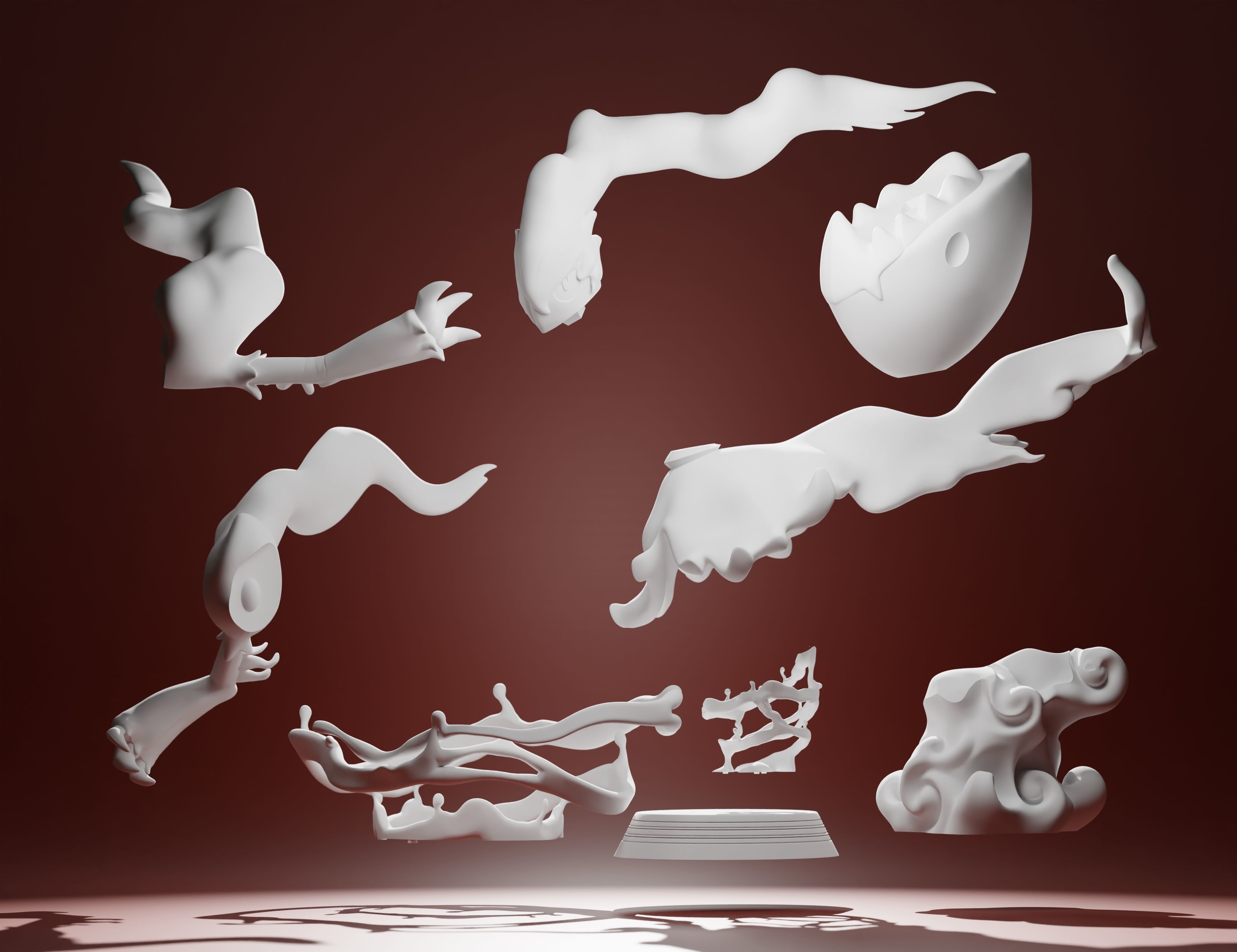 DARKRAI - 3D PRINTABLE POKEMON with cuts and as a whole 3D print model_7