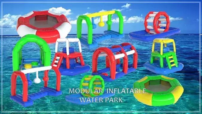 MODULAR INFLATABLE WATER PARK  3D Model Collection