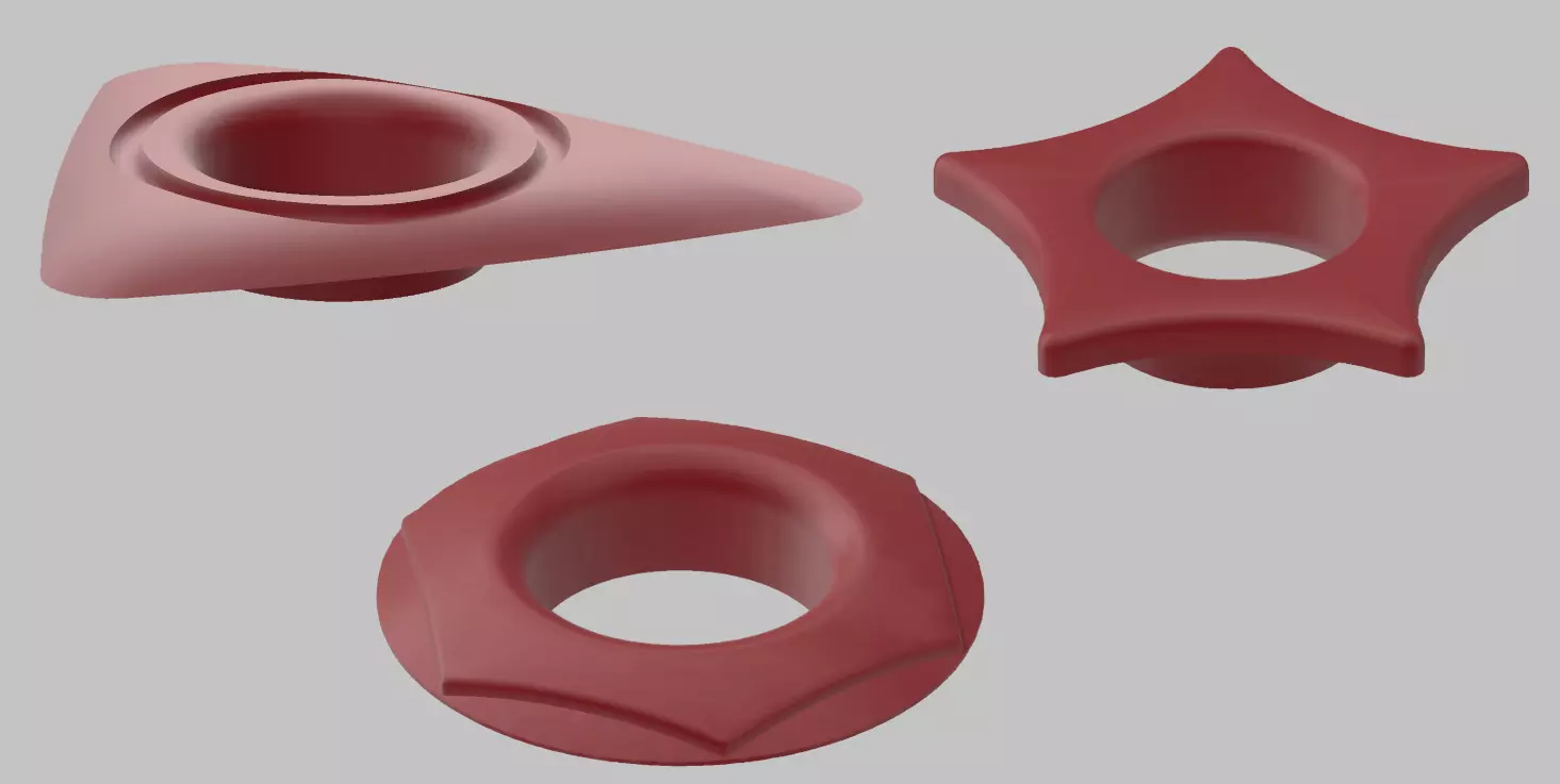 Set of 3 Shoe eyelets 3D model_0