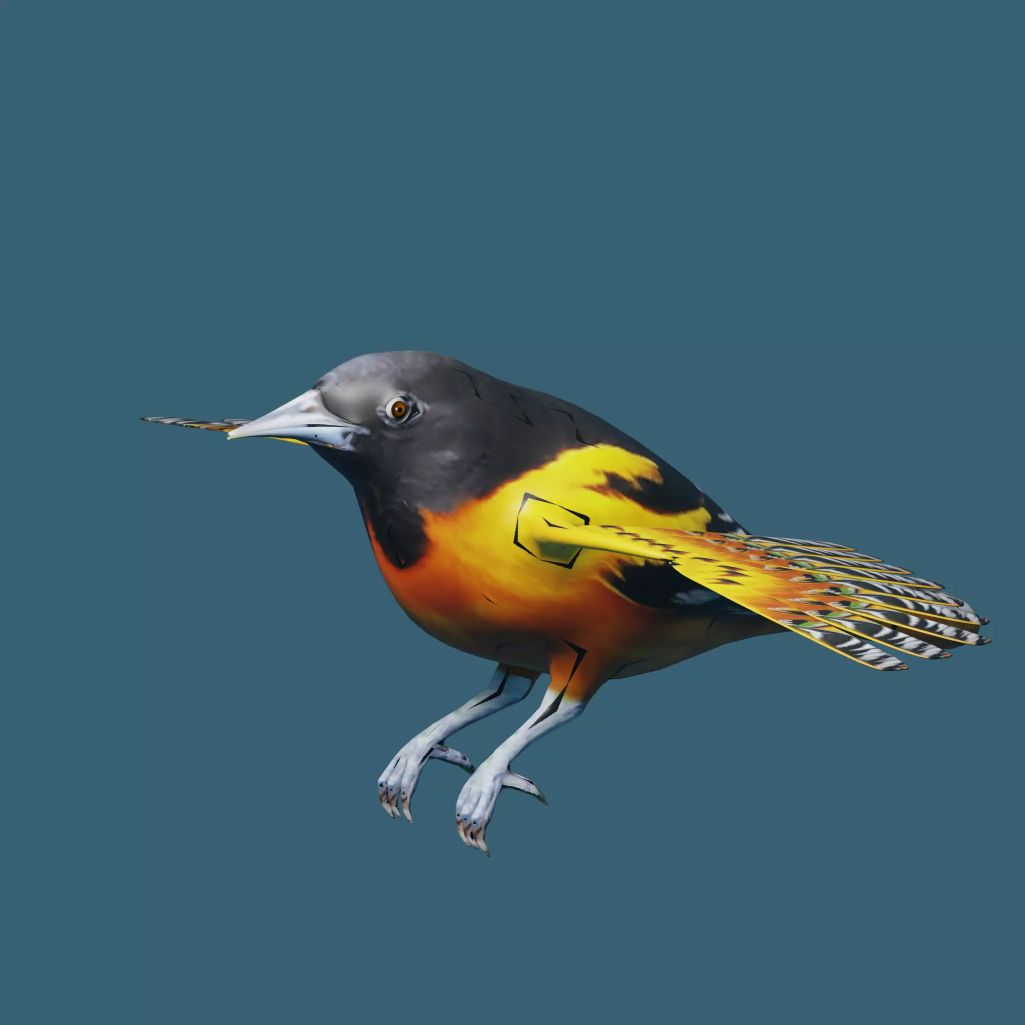AMERICAN YELLOW BIRD Low-poly 3D model_0