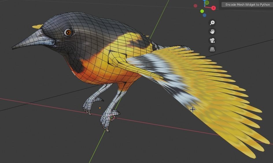 AMERICAN YELLOW BIRD Low-poly 3D model_11