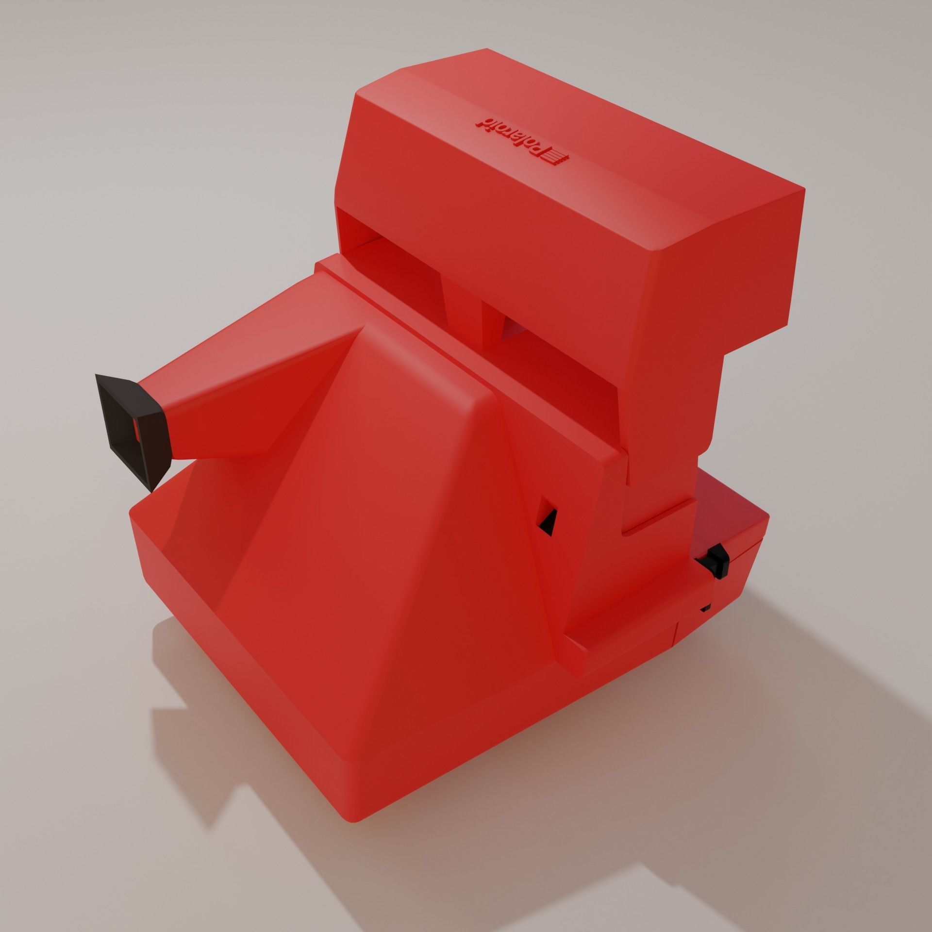 Polaroid Lowpoly camera Low-poly 3D model_3