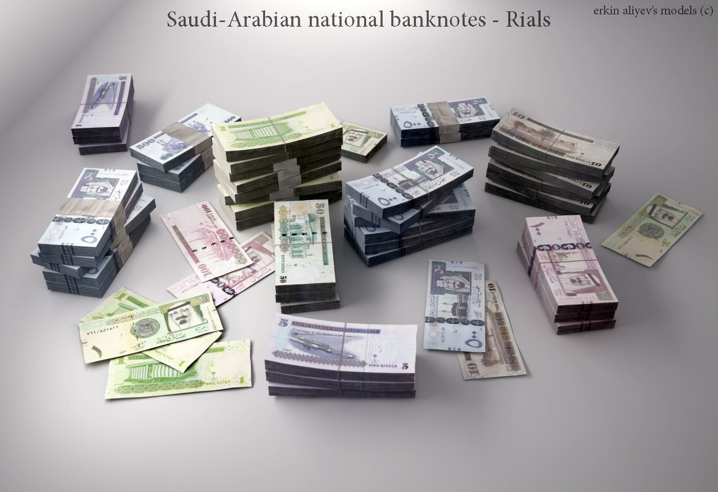 Saudi Arabian-Riyals 3D model_2