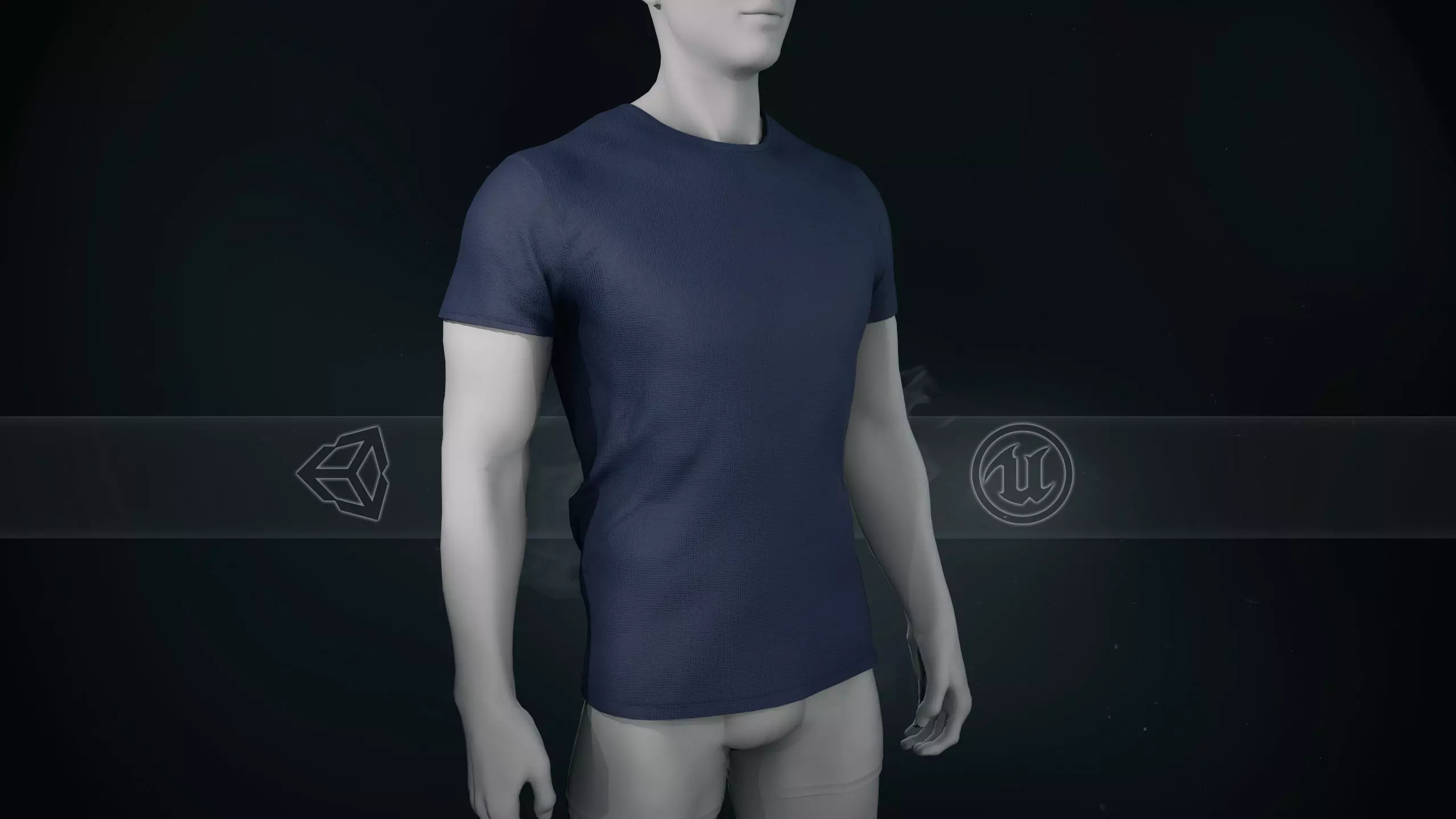 Slim Fit Blue T-Shirt Low-poly 3D model