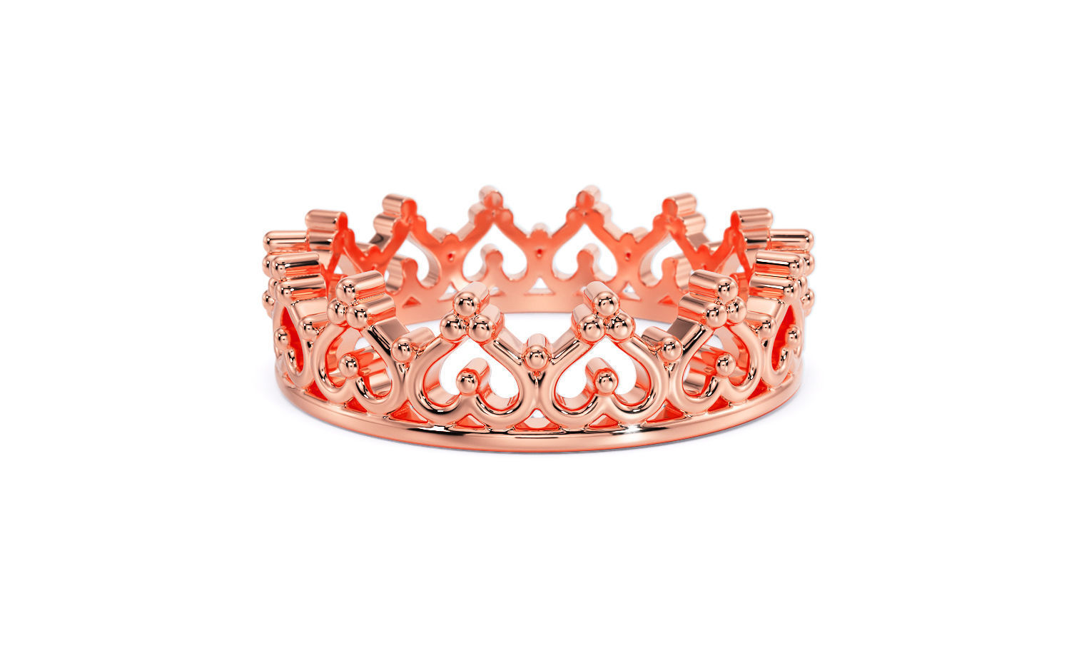 gold crown ring 3D print model_14