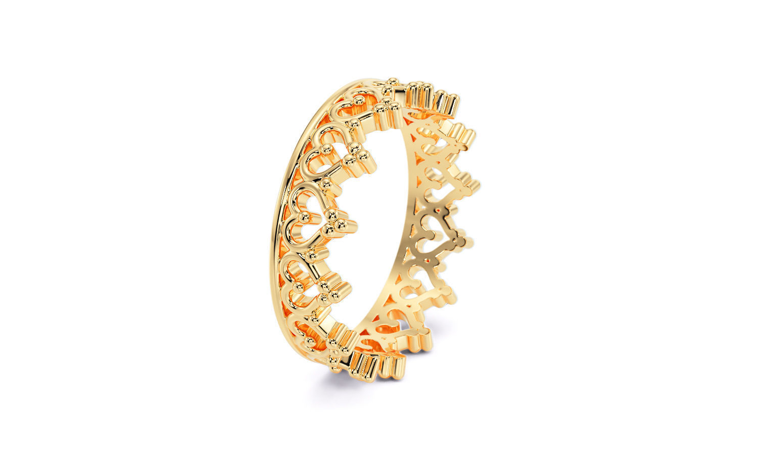 gold crown ring 3D print model_6