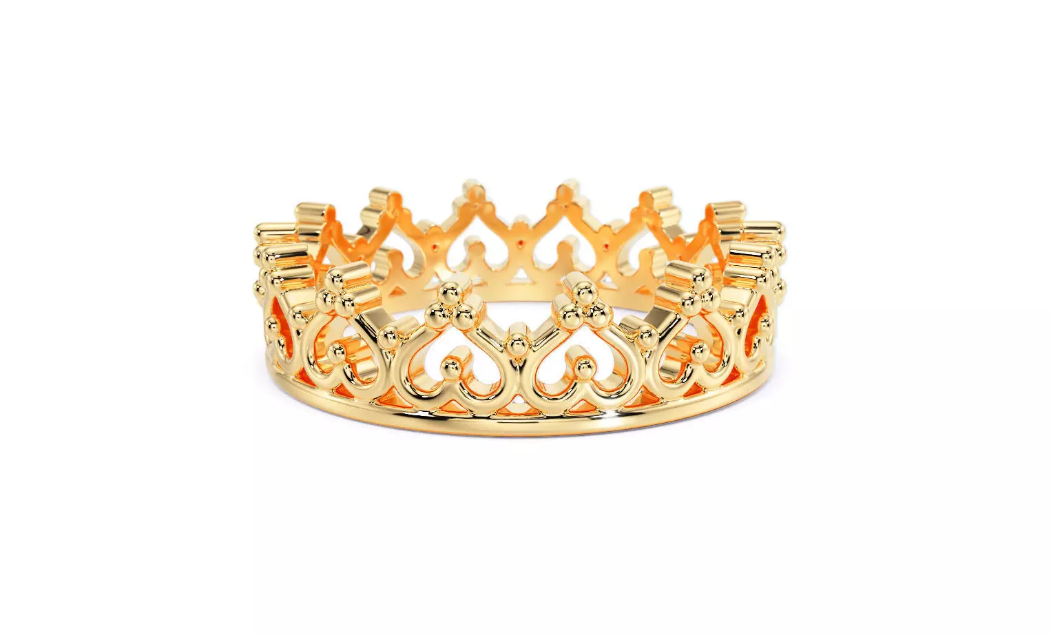 gold crown ring 3D print model_0
