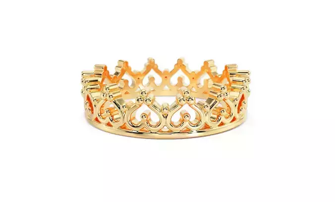gold crown ring 3D print model