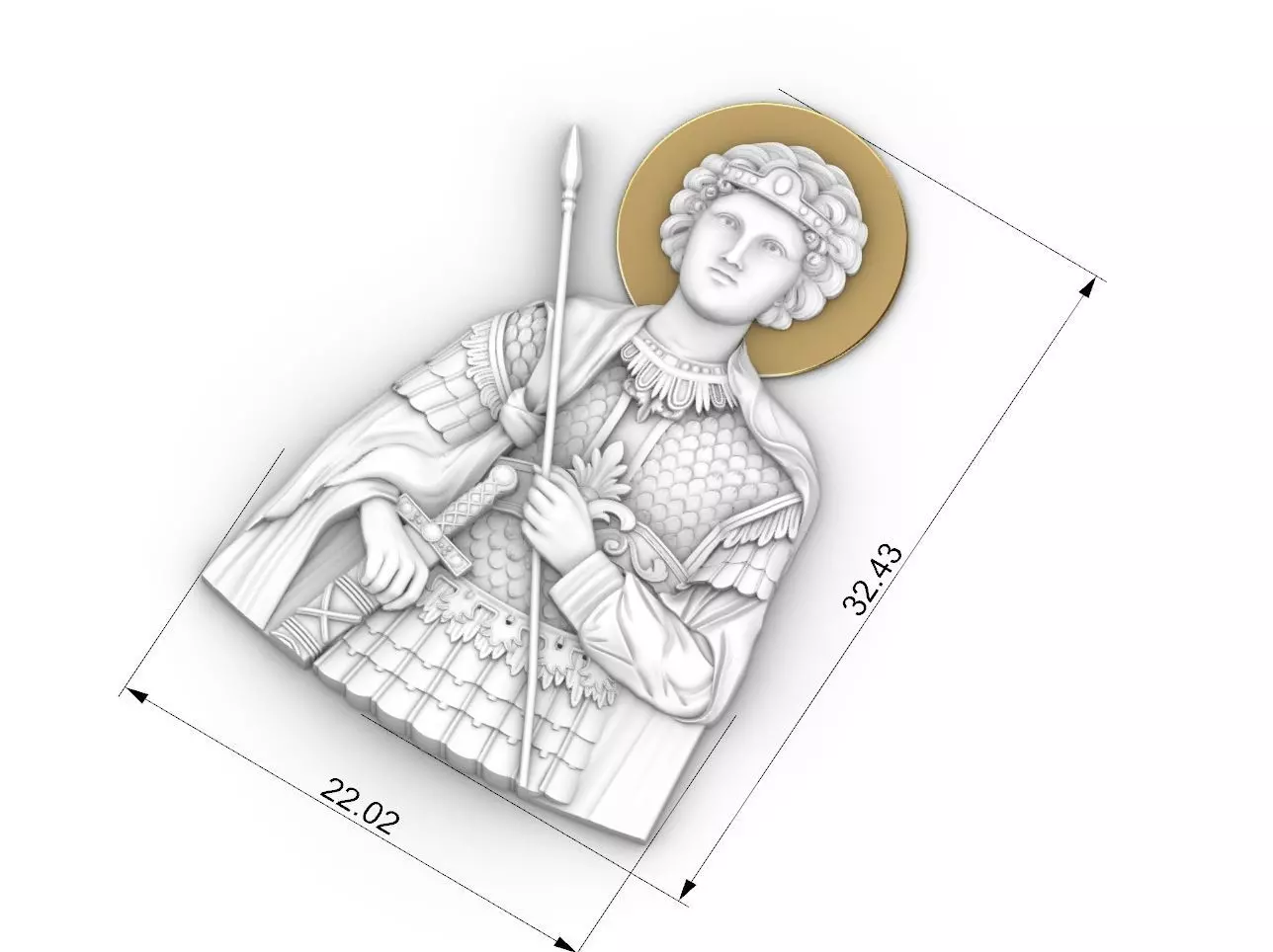 Saint George bas relif 3D cnc model  3D print model_0