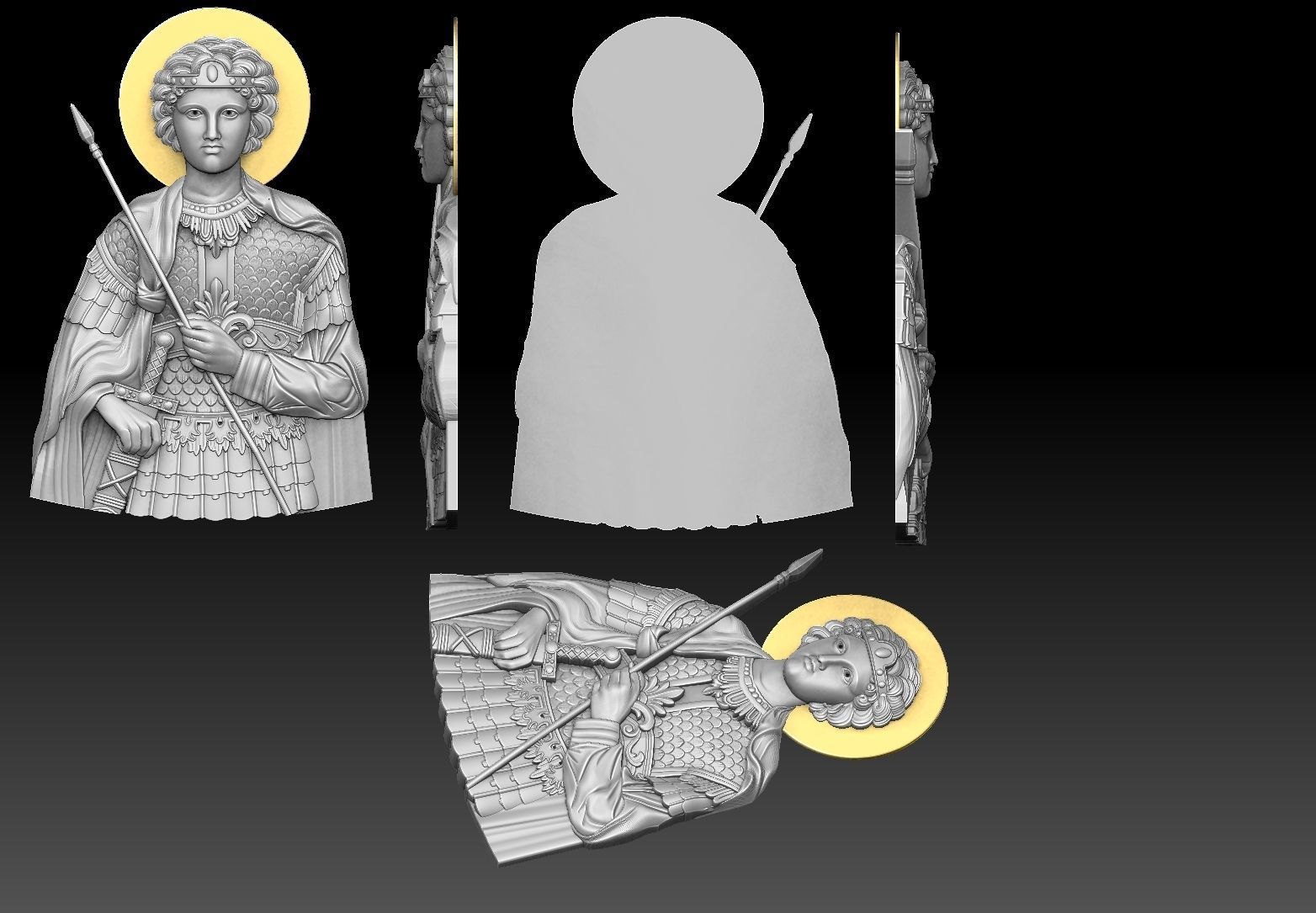 Saint George bas relif 3D cnc model  3D print model_4