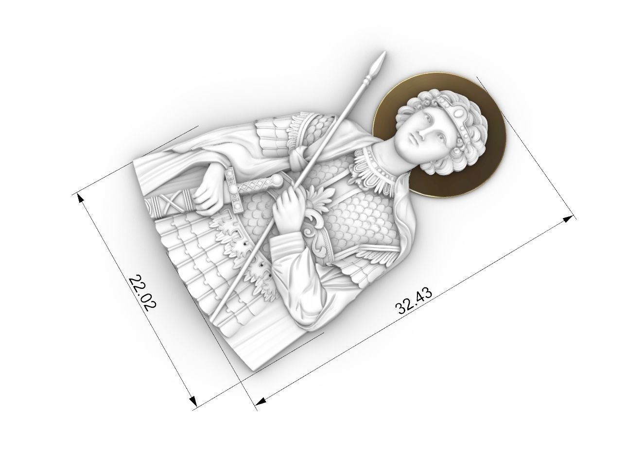 Saint George bas relif 3D cnc model  3D print model_7