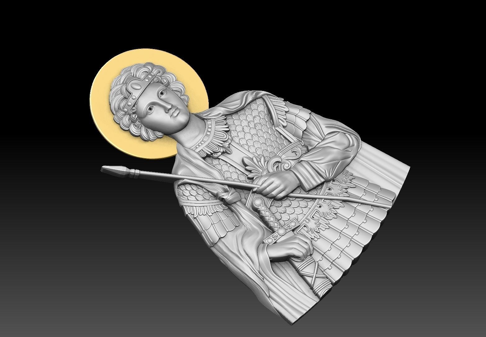 Saint George bas relif 3D cnc model  3D print model_6