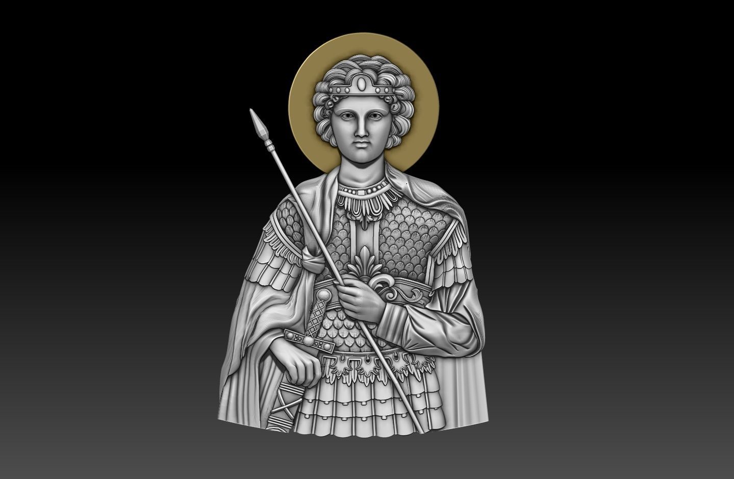 Saint George bas relif 3D cnc model  3D print model_9