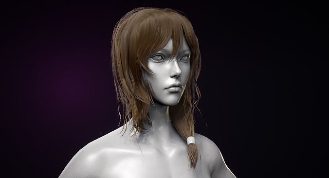 Realtime Hair  Low-poly 3D model