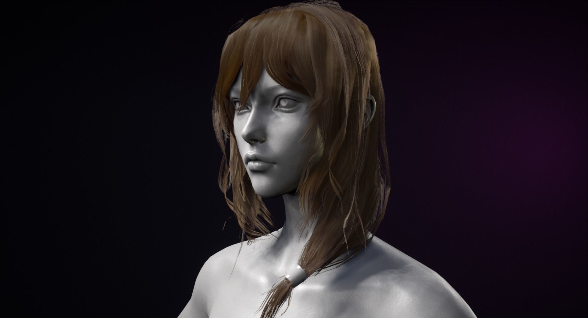 Realtime Hair  Low-poly 3D model_3