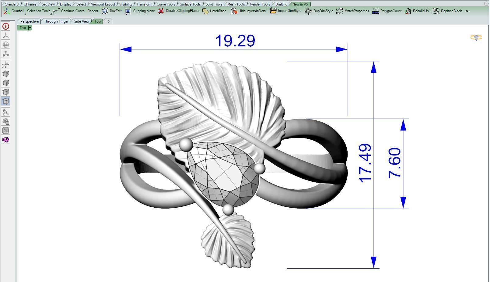 Leaf ring B 3D print model_12
