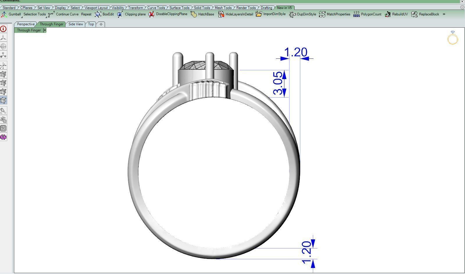 Leaf ring B 3D print model_13
