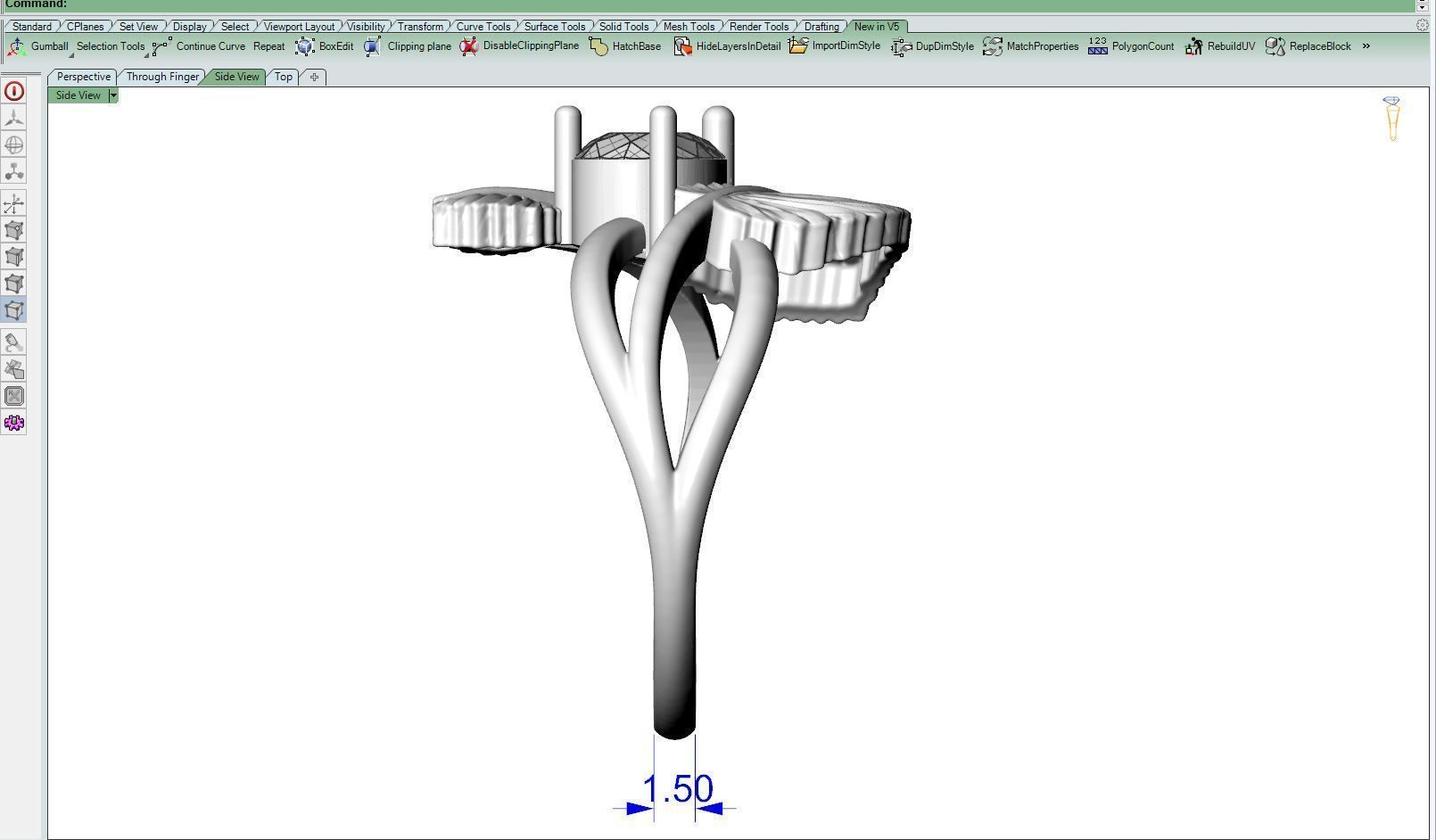 Leaf ring B 3D print model_14