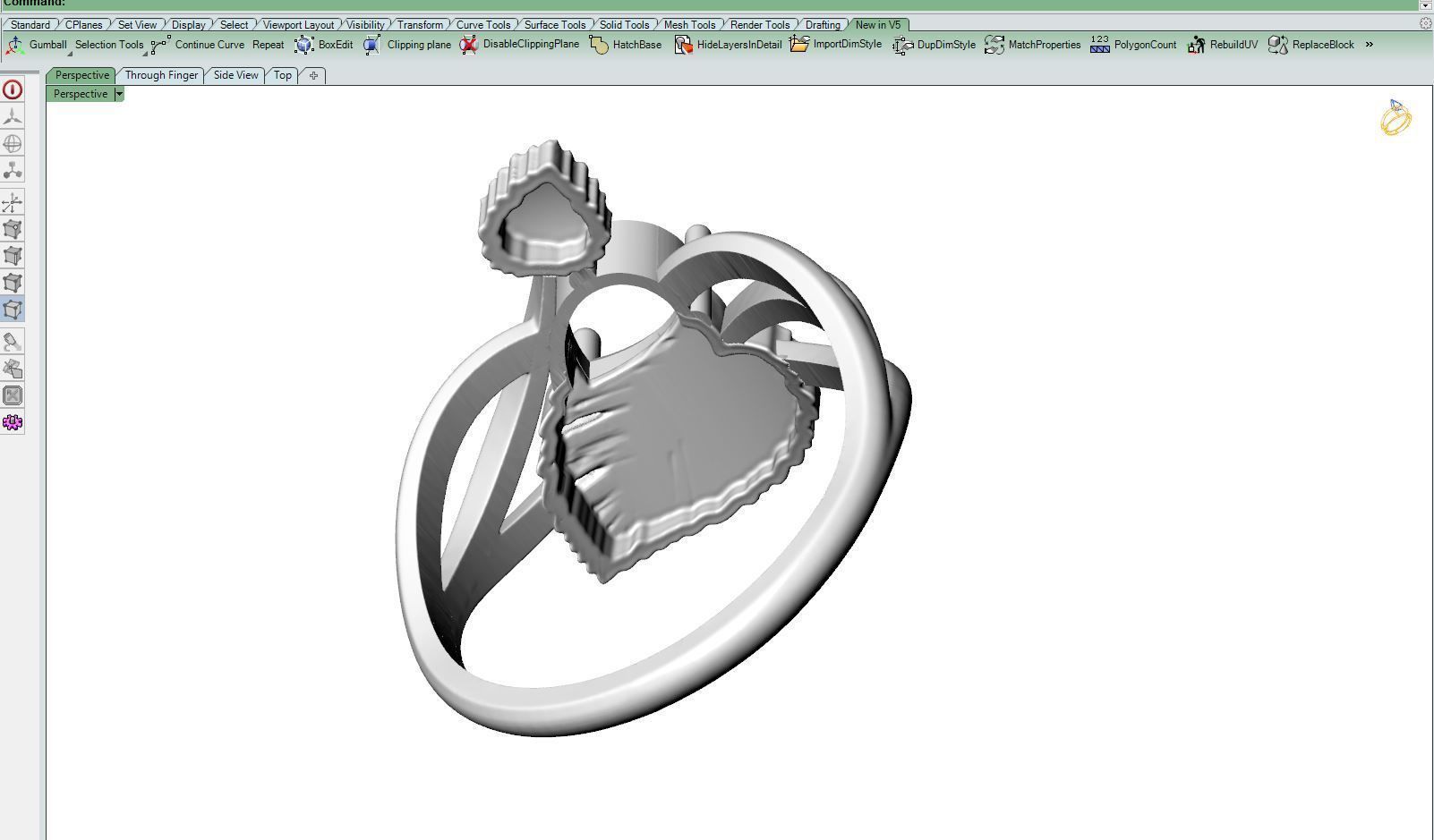 Leaf ring B 3D print model_16