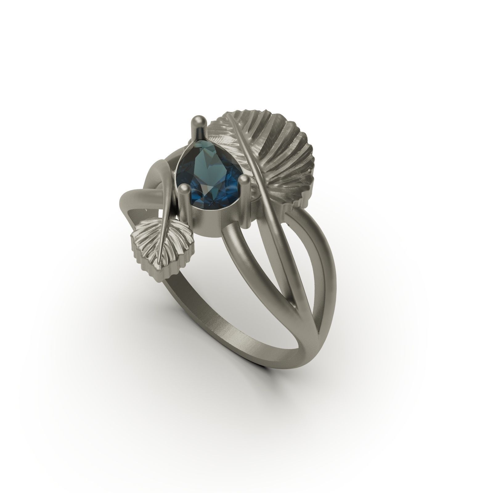 Leaf ring B 3D print model_2