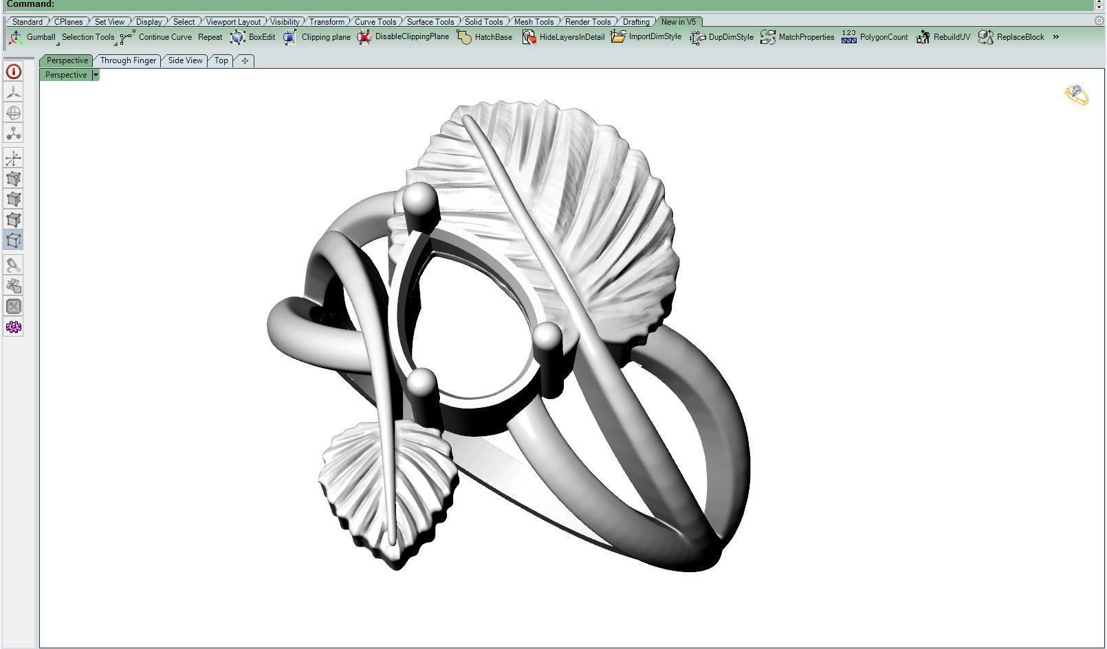 Leaf ring B 3D print model_15