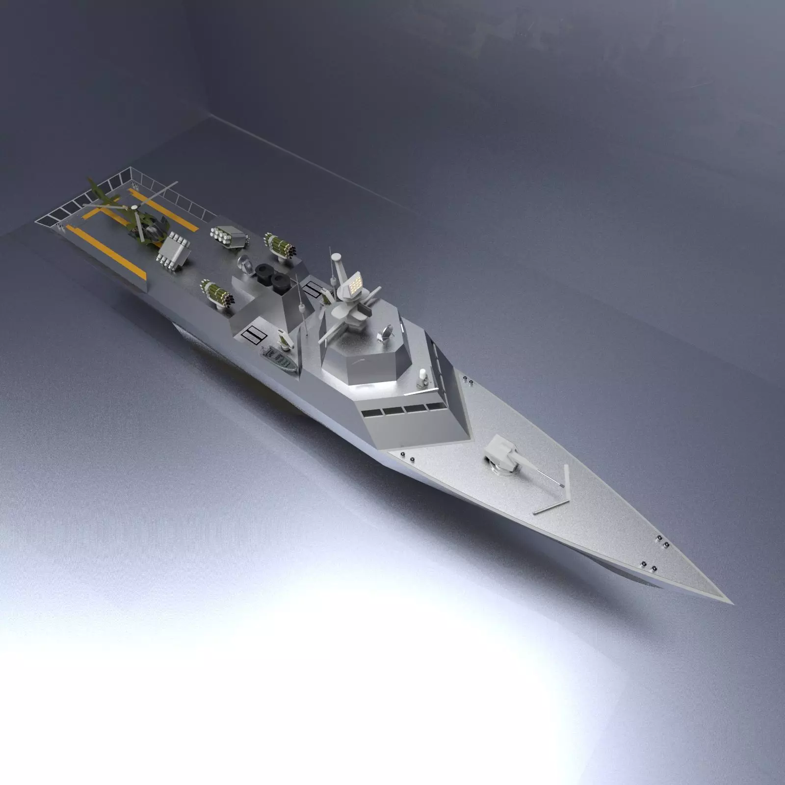 Fast destroyer ship I 3D model_0