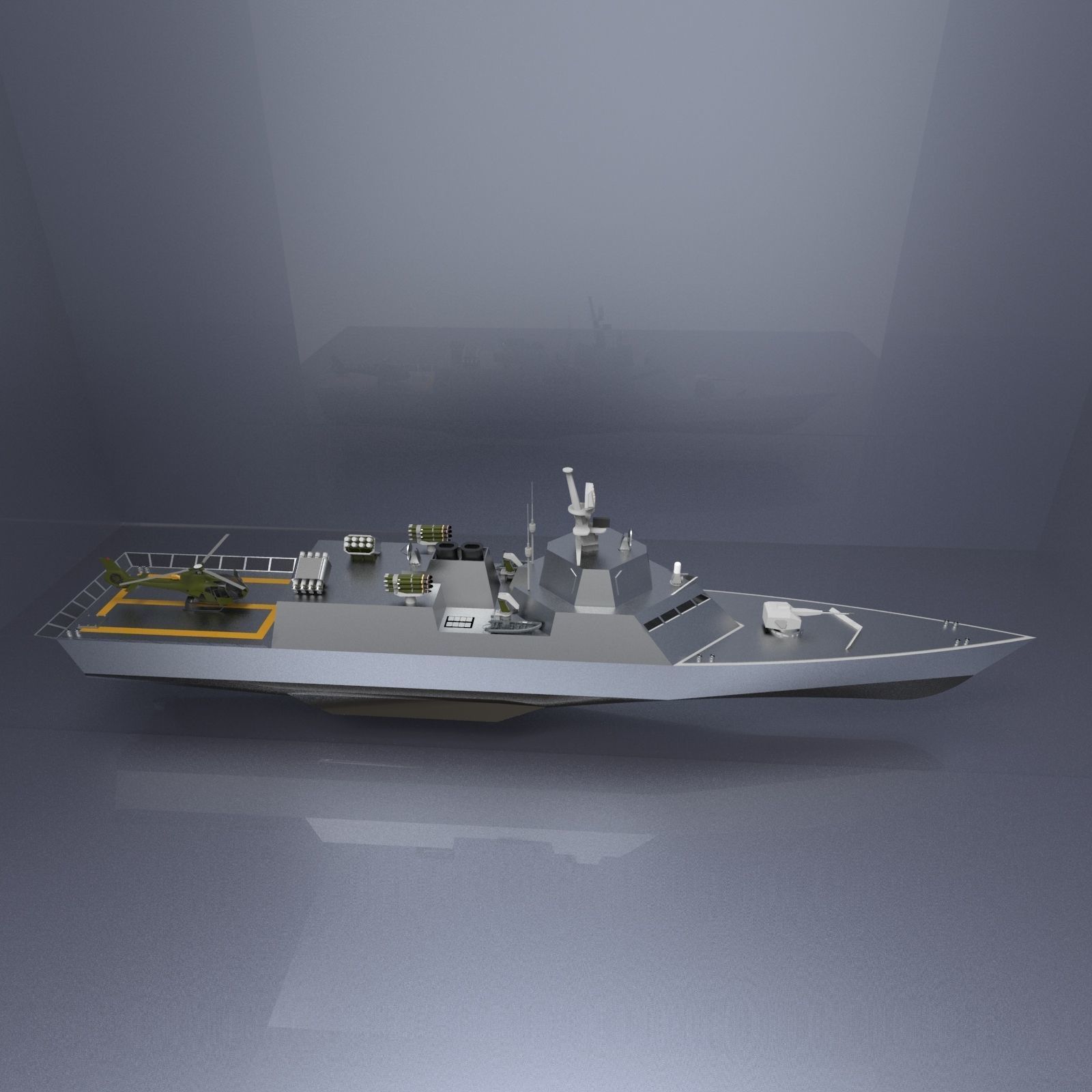 Fast destroyer ship I 3D model_5