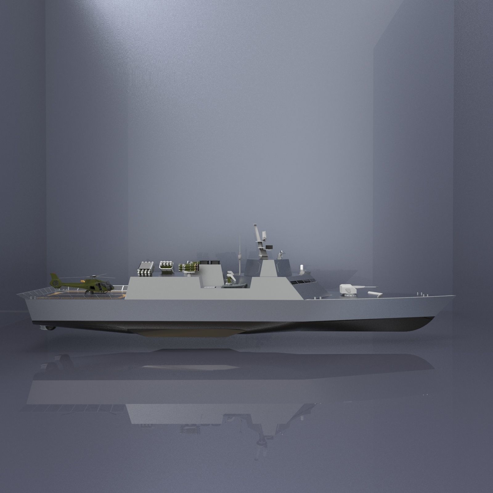 Fast destroyer ship I 3D model_4