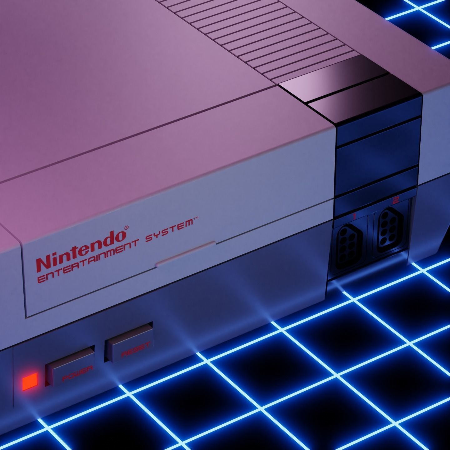 Nintendo Nes lowpoly Low-poly 3D model_1