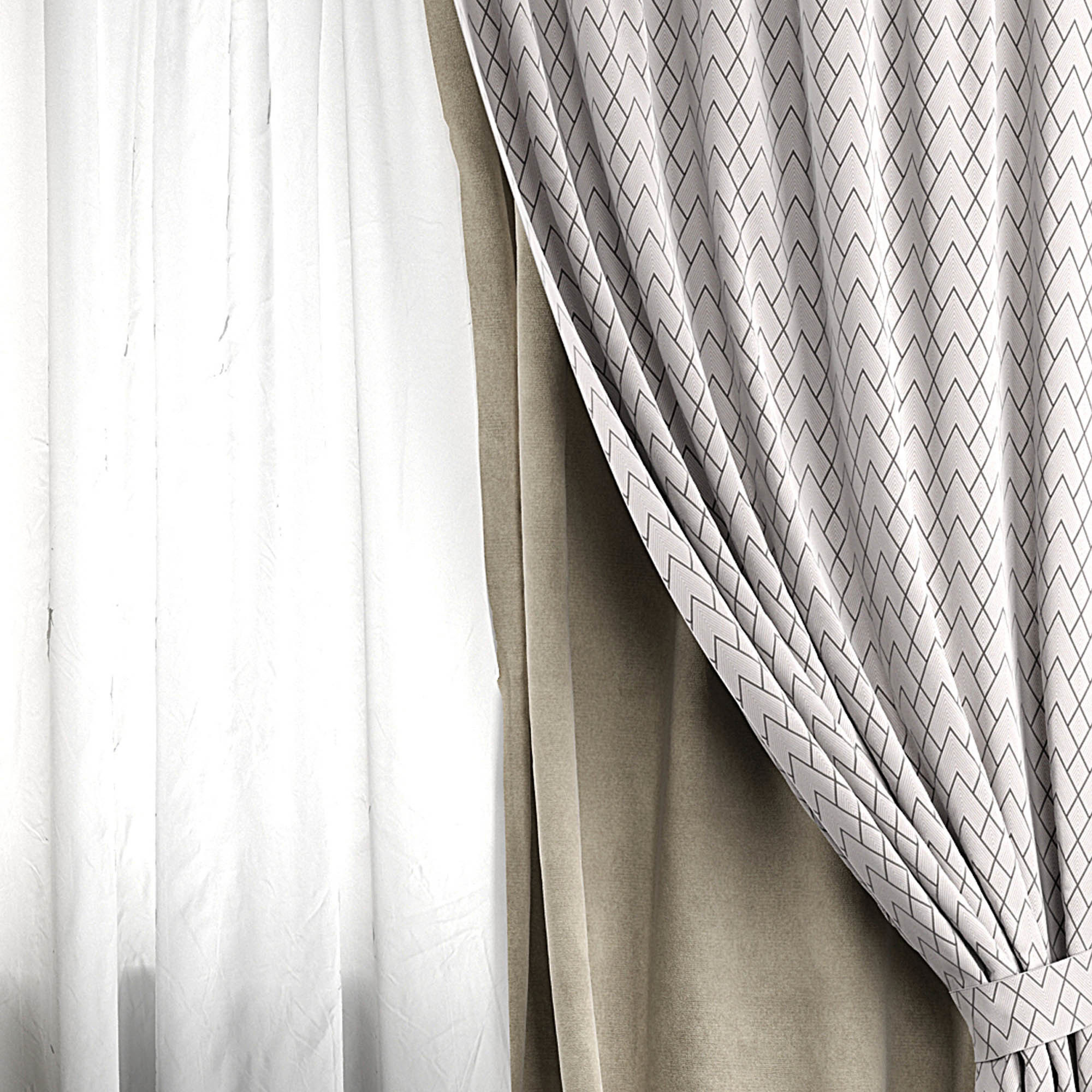 Curtain Set 376 3D model_2
