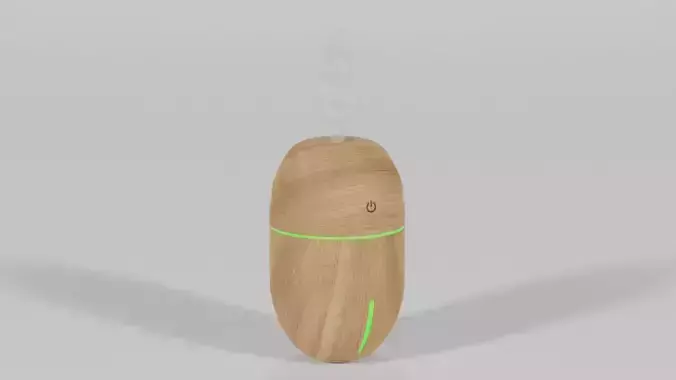 AIR HUMIDIFIER WOOD DESIGN Low-poly 3D model