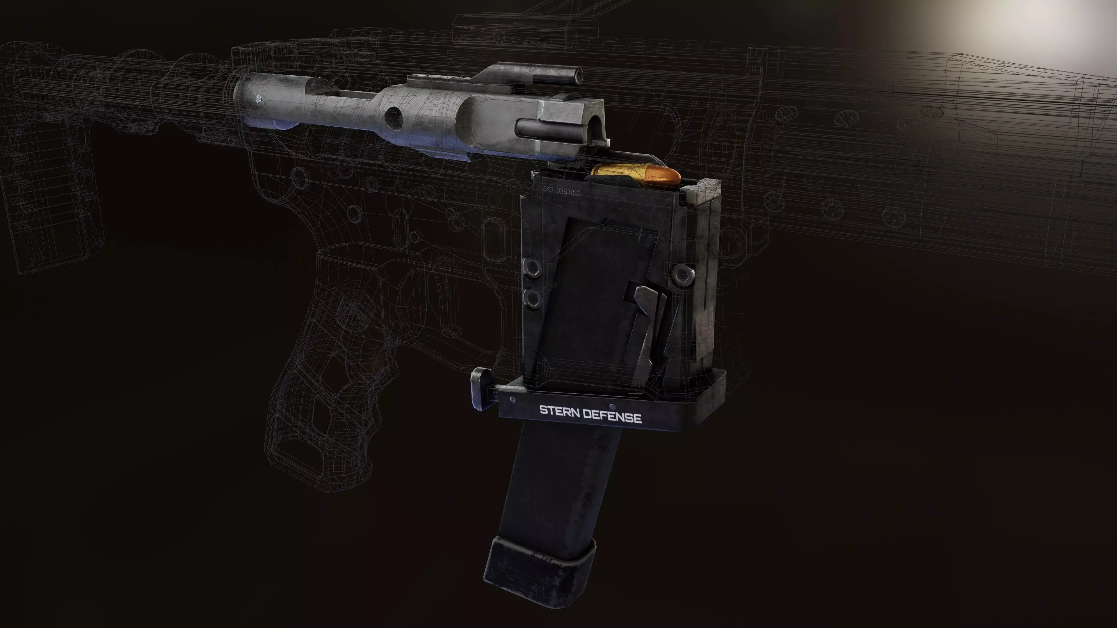 AR15 to 9mm conversion kit Low-poly 3D model_0