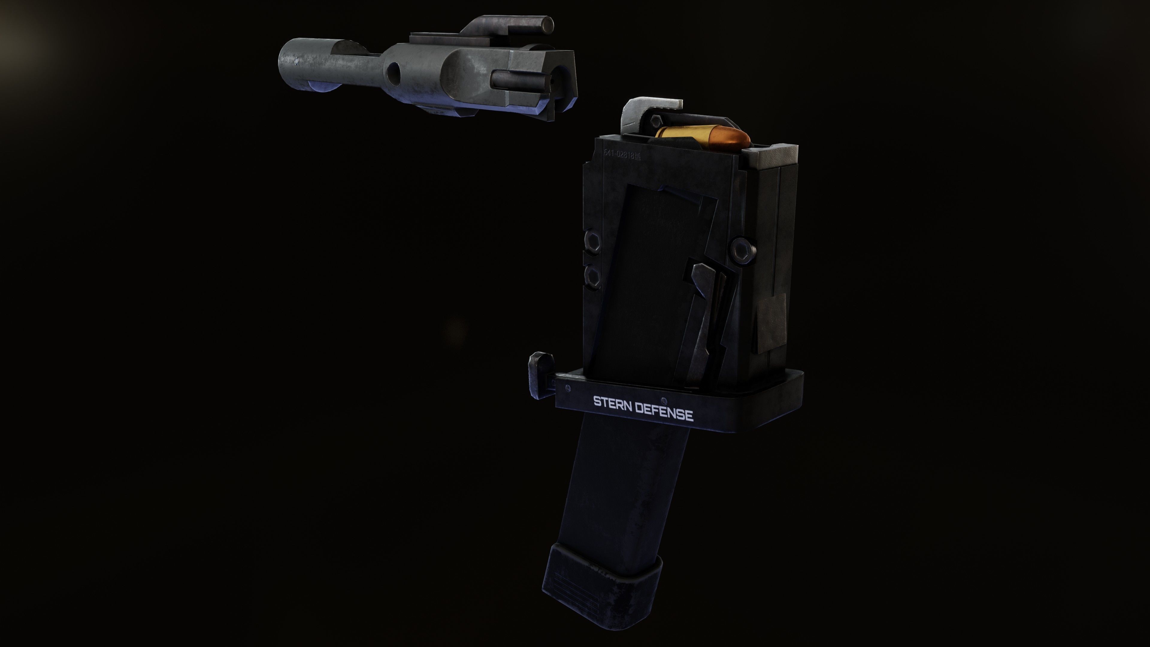 AR15 to 9mm conversion kit Low-poly 3D model_1