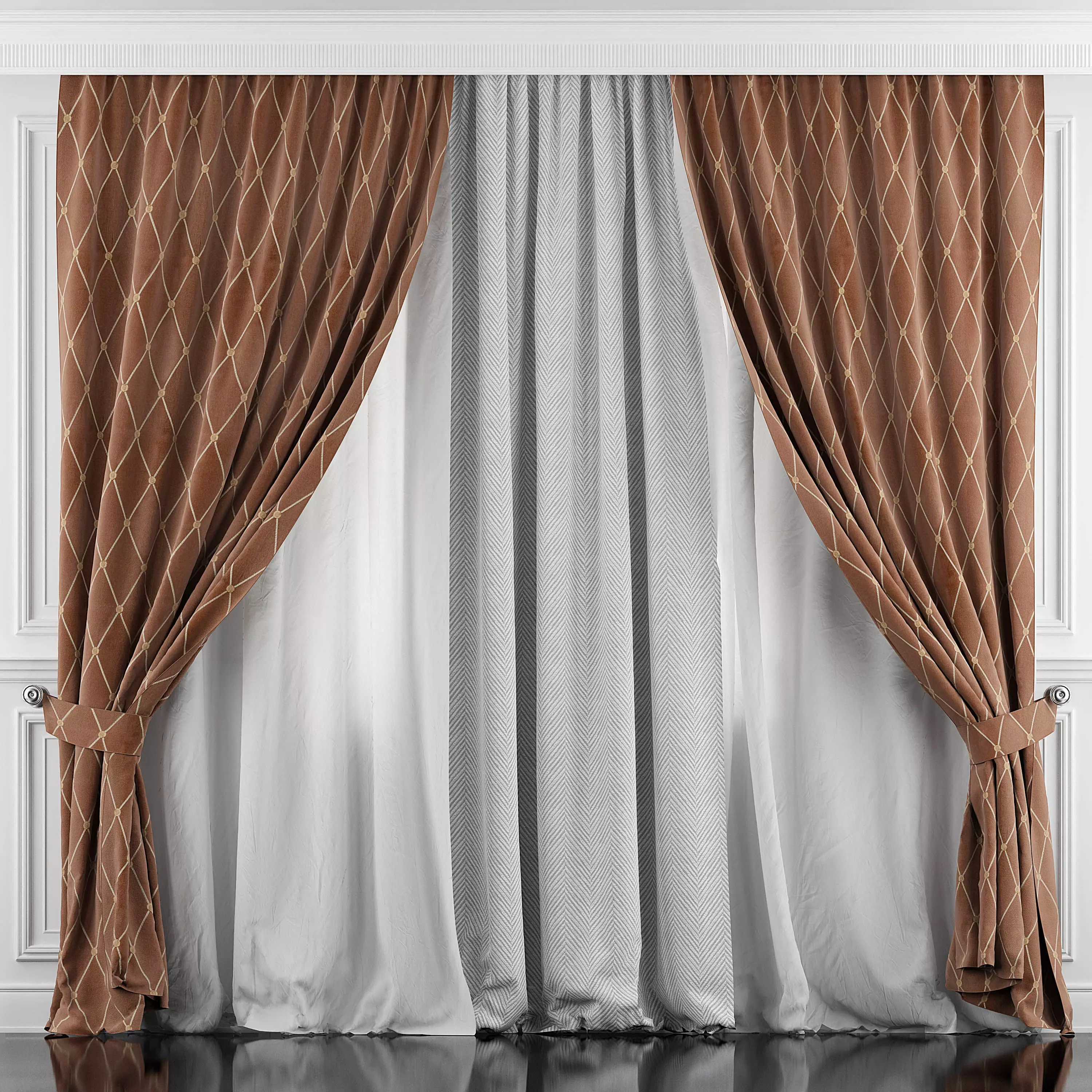 Curtain Set 380 3D model_0