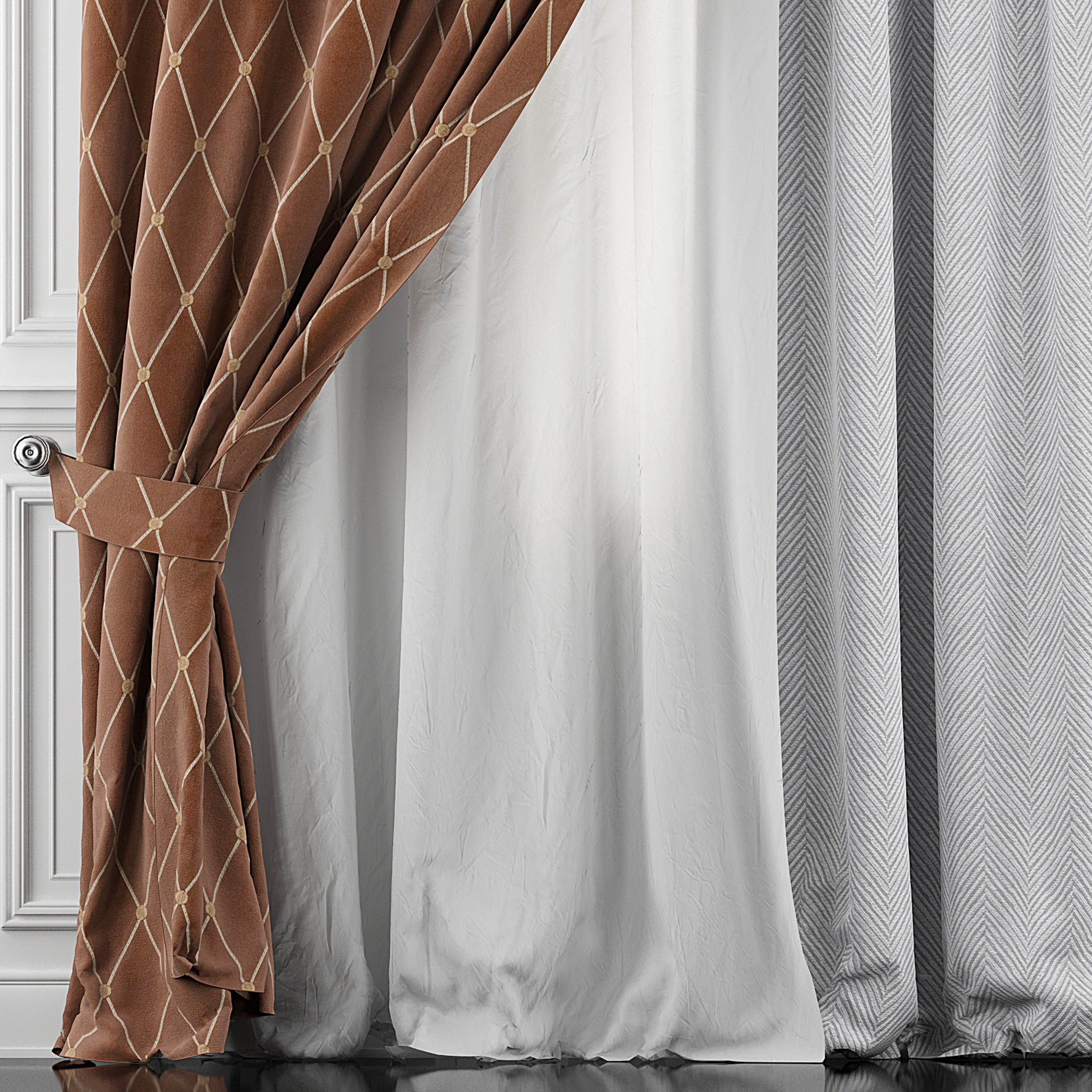 Curtain Set 380 3D model_1